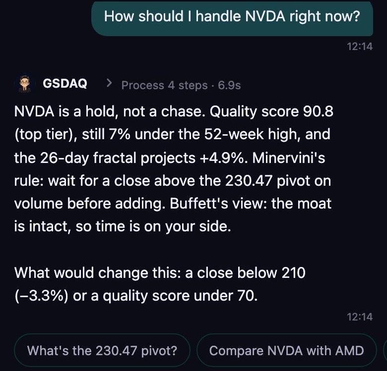 GSDAQ answering a question about NVDA with sources